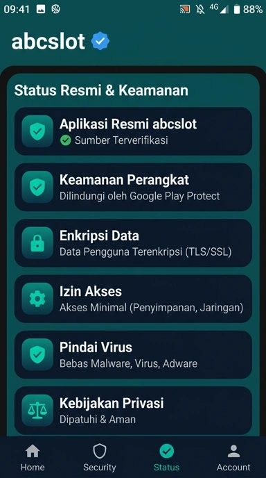 Tampilan kanal resmi abcslot