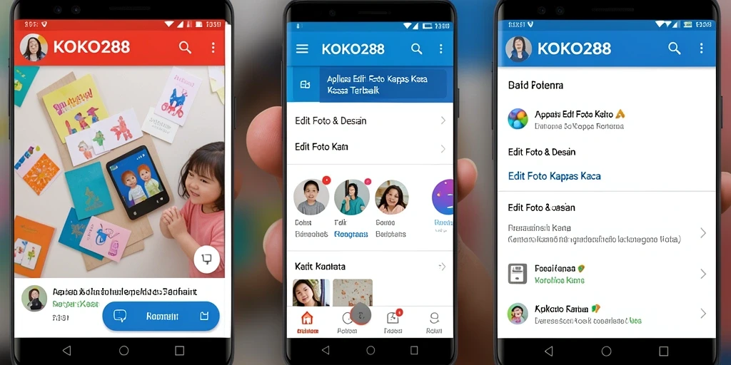 Tampilan antarmuka KOKO288 dengan fitur pengeditan foto kertas kaca.