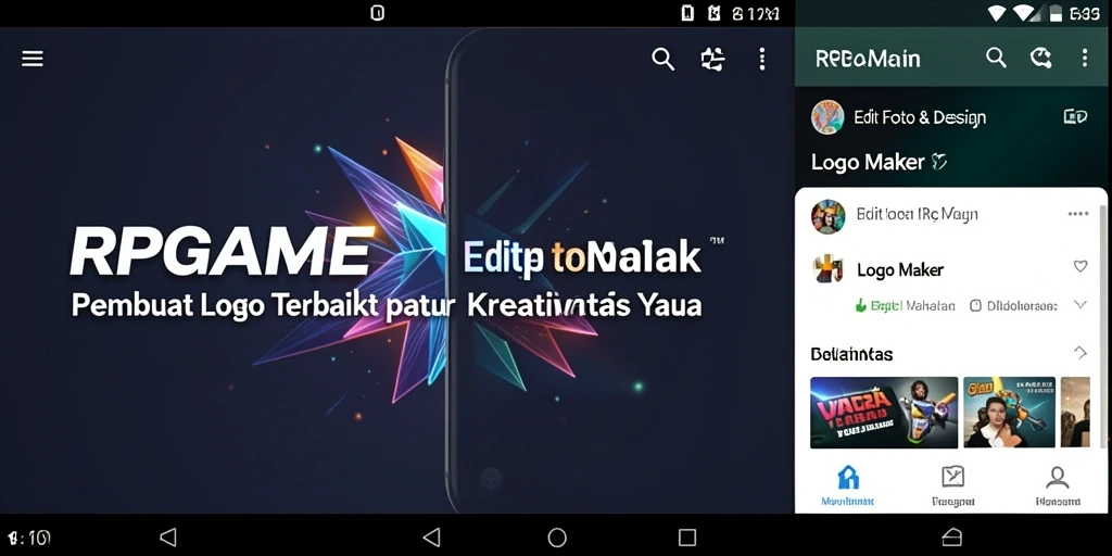 Screenshot RPGAME menampilkan antarmuka pembuatan logo yang intuitif.