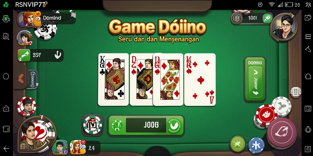 Antarmuka menarik dari game Domino RSNVIP7 yang penuh warna.